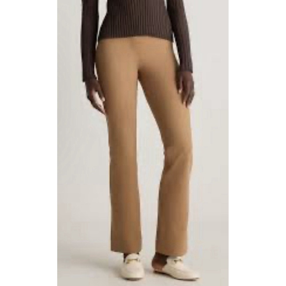 Quince Ultra-Stretch Ponte Straight Leg Pants Roasted Pecan Size Medium
